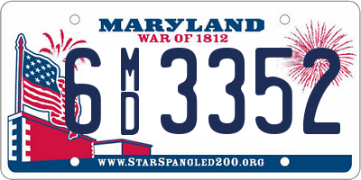 MD license plate 6MD3352