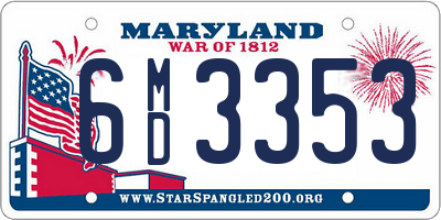 MD license plate 6MD3353