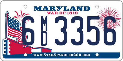 MD license plate 6MD3356