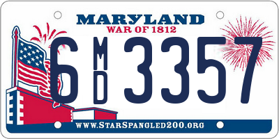 MD license plate 6MD3357