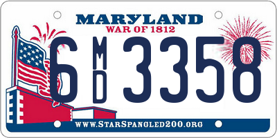 MD license plate 6MD3358