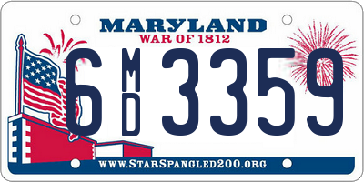 MD license plate 6MD3359