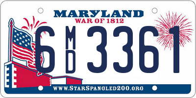 MD license plate 6MD3361