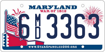 MD license plate 6MD3363