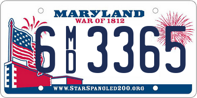 MD license plate 6MD3365