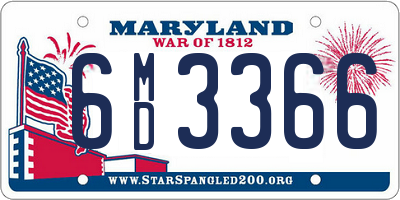 MD license plate 6MD3366