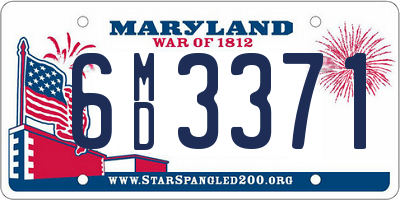 MD license plate 6MD3371