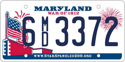 MD license plate 6MD3372