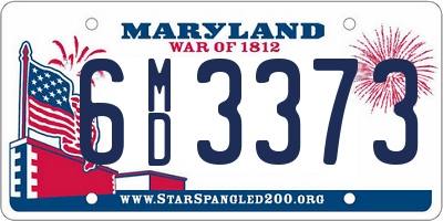 MD license plate 6MD3373