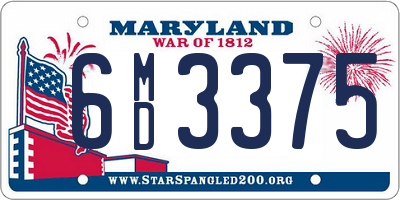 MD license plate 6MD3375