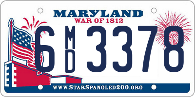 MD license plate 6MD3378