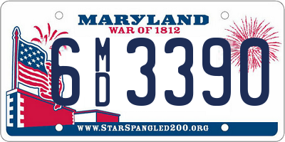 MD license plate 6MD3390