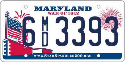 MD license plate 6MD3393