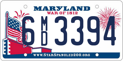 MD license plate 6MD3394