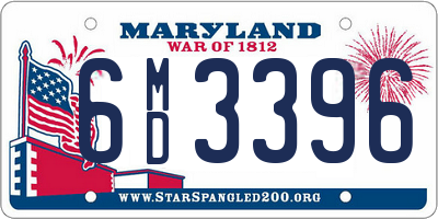 MD license plate 6MD3396