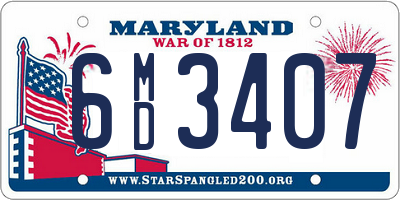 MD license plate 6MD3407