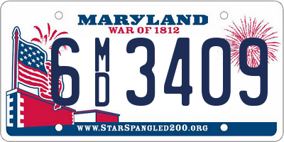 MD license plate 6MD3409