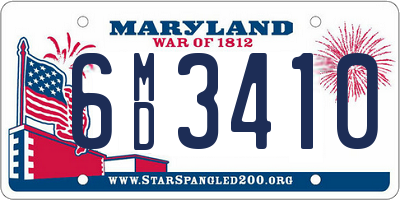 MD license plate 6MD3410