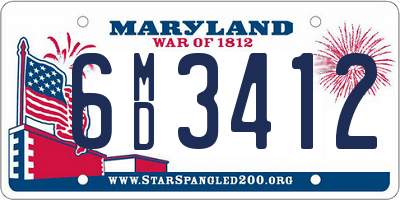 MD license plate 6MD3412