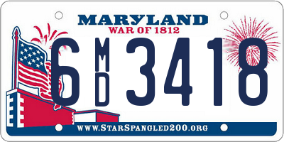 MD license plate 6MD3418