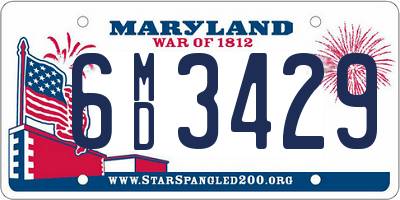 MD license plate 6MD3429
