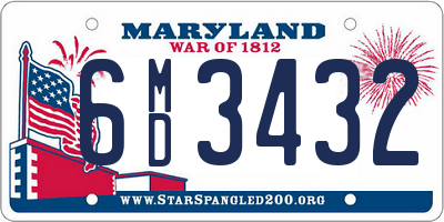 MD license plate 6MD3432