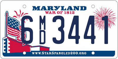 MD license plate 6MD3441