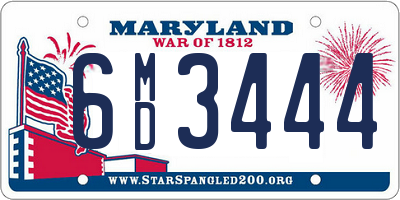 MD license plate 6MD3444