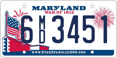 MD license plate 6MD3451