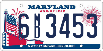 MD license plate 6MD3453