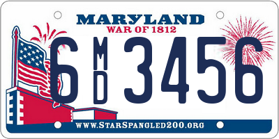 MD license plate 6MD3456