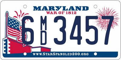 MD license plate 6MD3457