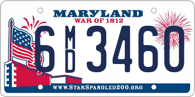 MD license plate 6MD3460