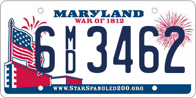 MD license plate 6MD3462