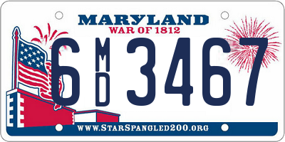 MD license plate 6MD3467