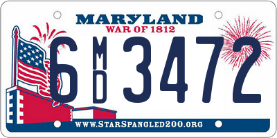 MD license plate 6MD3472