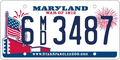 MD license plate 6MD3487