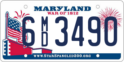 MD license plate 6MD3490