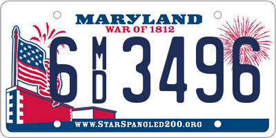 MD license plate 6MD3496