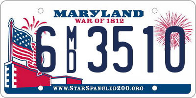 MD license plate 6MD3510