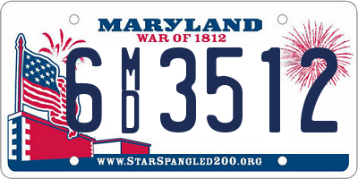 MD license plate 6MD3512