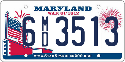 MD license plate 6MD3513