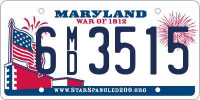 MD license plate 6MD3515