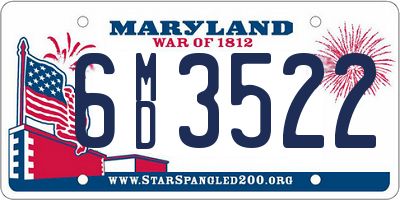 MD license plate 6MD3522