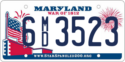 MD license plate 6MD3523