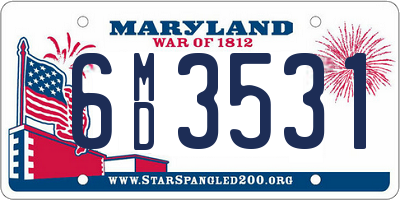 MD license plate 6MD3531