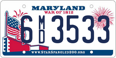 MD license plate 6MD3533