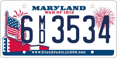 MD license plate 6MD3534
