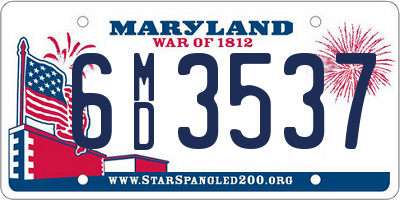 MD license plate 6MD3537