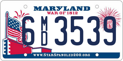 MD license plate 6MD3539